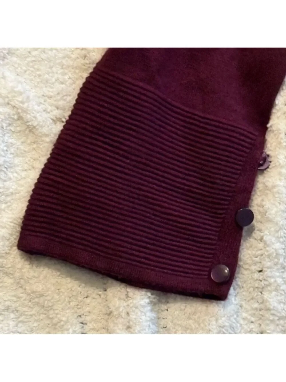 Evolution by Cyrus Ribbed Open Front Cardigan Burgundy Ancho Chili Red Medium